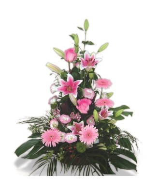 Centro de flores rosa  - Floristería La Gardenia - Don Benito