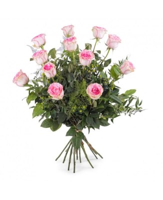 Ramo de una docena de Rosas Rosa - Floristería en Don Benito